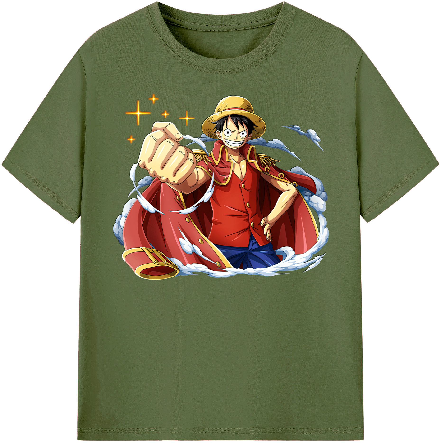 ワンピース モンキー・D・ルフィ ONE PIECE Monkey D. Luffy 綿100％半袖Tシャツ（フロントプリント）